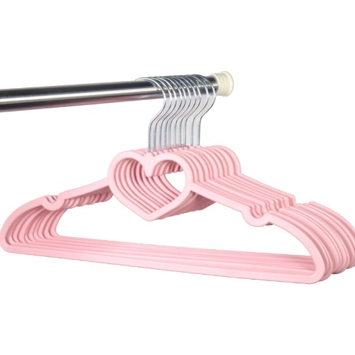 Heart Shaped Clothes Hangers - Pink / 10pcs