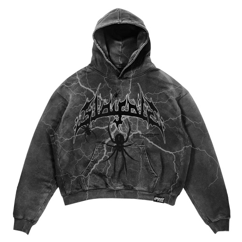 Blackout - Heavy Oversized Hoodie (Acid Washed) 400GSM - XL