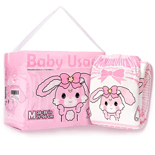 Littleforbig Adult Printed Diaper 10 Pieces - Baby Usagi (Medium 28"-38") - Baby Usagi - Medium