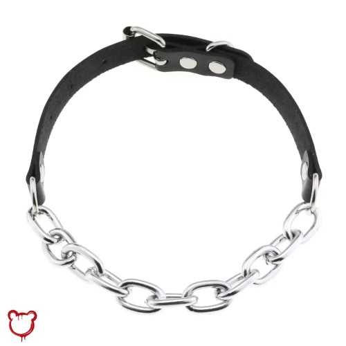 "Chic Black Chain Necklace" - black