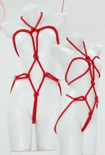 Sexy Lingerie Accessory Red Rope Body Chain Bondage Accessory