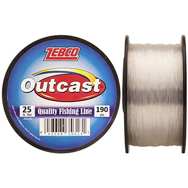 Zebco Outcast Monofilament Fishing Line, Low Memory and Stretch with High Tensile Strength