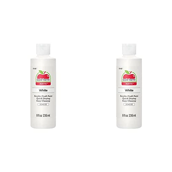 Apple Barrel Acrylic Paint in Assorted Colors (8 Ounce), 20403 White (Pack of 2)