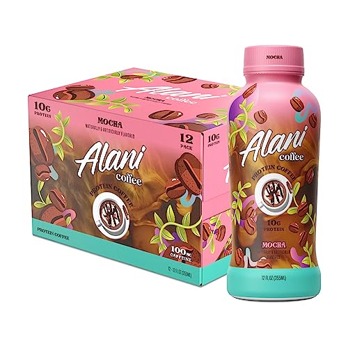 Alani Nu Protein Coffee MOCHA | Ready To Drink Cold Brew with 10g of Protein | 100mg Caffeine | 90 Calories, Naturally Flavored | 12 Fl Oz Bottles | 12 Pack - Mocha