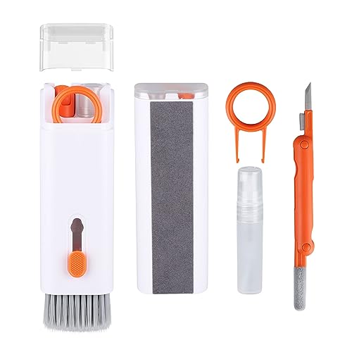 7-in-1 Electronic Cleaner Kit,Keyboard Cleaner,Laptop Cleaner Kit for Monitor, Cell Phone, Bluetooth,Headset, Lego, Airpods, Laptop Camera Lens (Orange) - Orange