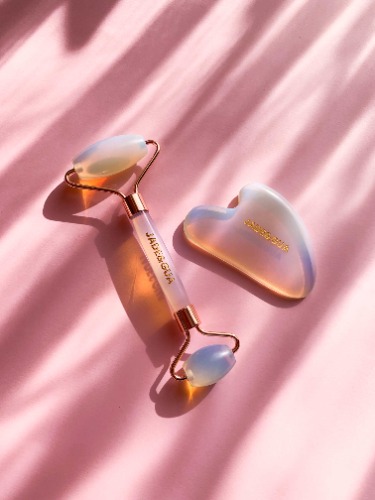 Opalite Jade Roller & Gua Sha Set by Jade and Gua