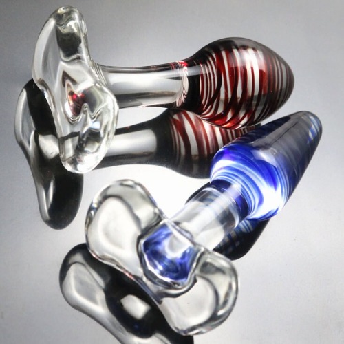 Glass dildo plug - Blue