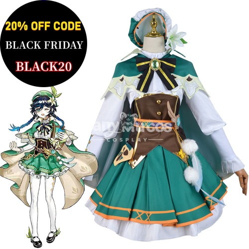 【In Stock】Game Genshin Impact Cosplay Barbatos/Venti Cosplay Costume Plus Size - L