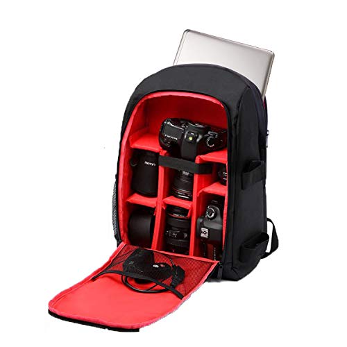 G-raphy Camera Backpack Photography Backpack with Laptop Compartment for DSLR SLR Cameras (Canon,Nikon,Sony,Panasonic etc) - Red