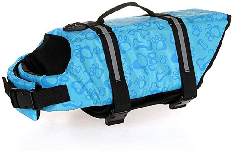 Dog Swimming Vest with Reflective Strips - Blue / L (For 10-20kg)