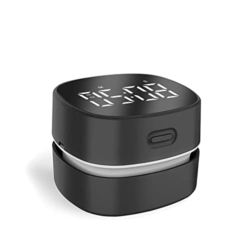ODISTAR Counter Vacuum Cleaner,Mini Table dust Sweeper Energy with Digital Timer,Endurance up to 400 mins,360º Rotatable for Cleaning Rubber shavings,Crumbs Keyboard of Gifts for Kids(Black) - Black Counter - USB Rechargeable