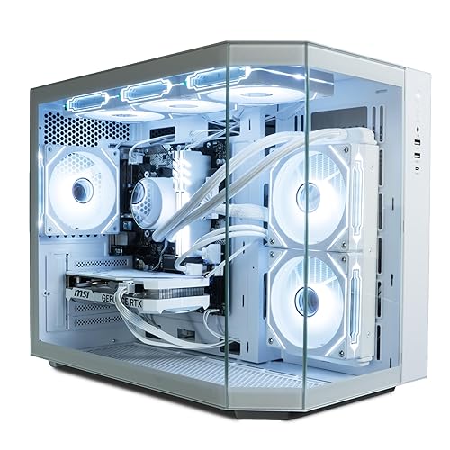 ionz Gaming PC - Desktop Computer, Ryzen 5 5600X, NVIDIA RTX 4060,16GB RAM 1TB NVMe SSD, 240mm AIO Liquid Cooling, Windows 11, 500W 80+ PSU, WiFi, White - KZ-9A (APEX, White) - APEX - White