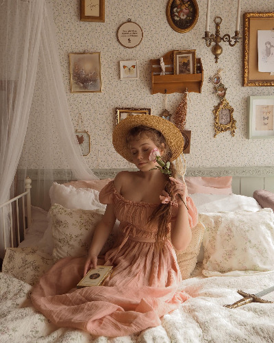 OSMANTHUS 01 | MAXI LINEN DRESS IN Cornus powder | LightPink / S