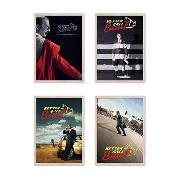 Better Call Saul Poster Tv Show Posters for Room Aesthetic Movie Wall Art Girl and Boy Teens Dorm Decor Set of 4 8in x 12in Unframed