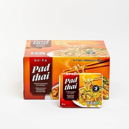 HO-YA Pad Thai Instant Flavoured Noodles, 12 Pack 85g Rice Noodles with Vegetable Packet, Vegetarian and Halal