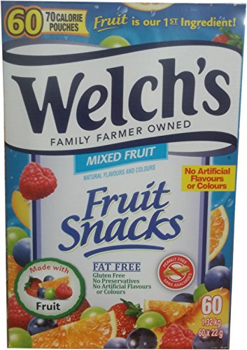 Welch's Fruit Snacks 60 Count (60 X 22g), Net Weight 1.32 kg