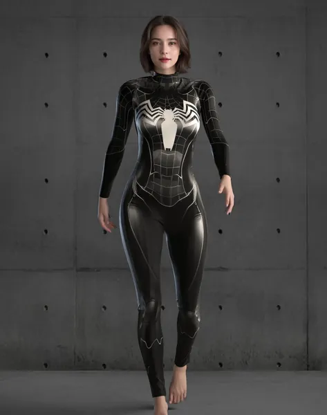 Black Spider Superhero Costume (Custom Fit Available), Futuristic Clothing, Rave Outfit, Halloween Costume, Handmade Gift A72