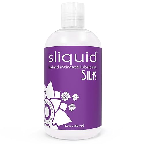 Sliquid Silk Intimate Lubricant - Silicone & Water-Based Lube Blend for Women/Men/Couples, Hypoallergenic Lube, Hybrid Silicone Lube & Water-Based Lubricant, Waterproof, Unscented, 8.5 Fl Oz - 8.5 Fl Oz (Pack of 1)