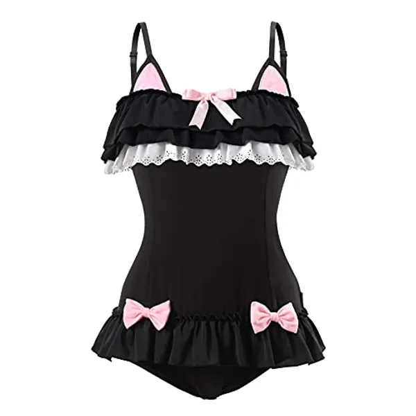 LittleForBig Baumwoll Fancy Kitty/Bunny Strampler Onesie Pyjama Teddy Dessous Einteiliger Babydoll Bodysuit