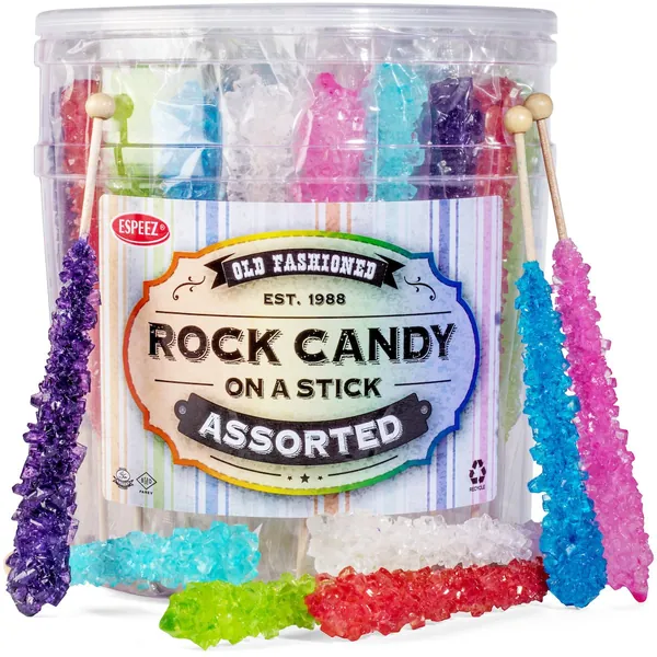 Rock Candy Crystal Sticks 36 Count, Net Wt. 1 Lb 12oz - 