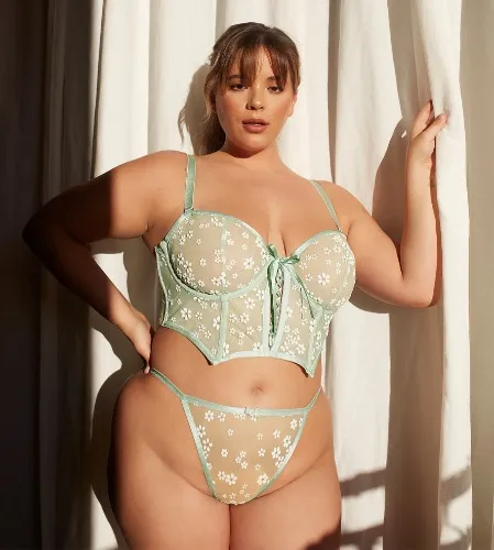 Daisy Bustier Set in Green