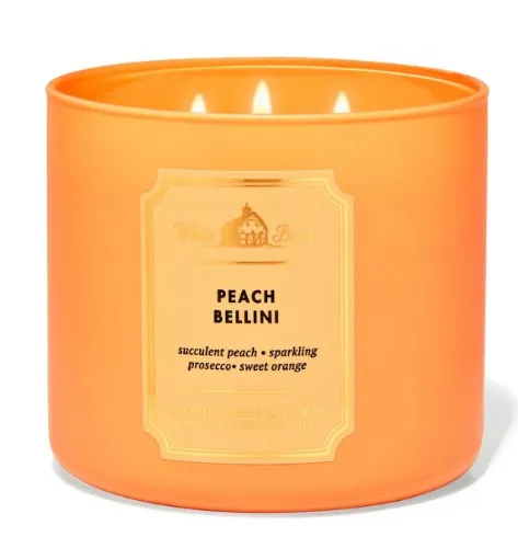 Bath & Body Works Peach Bellini 3 Wick Candle 