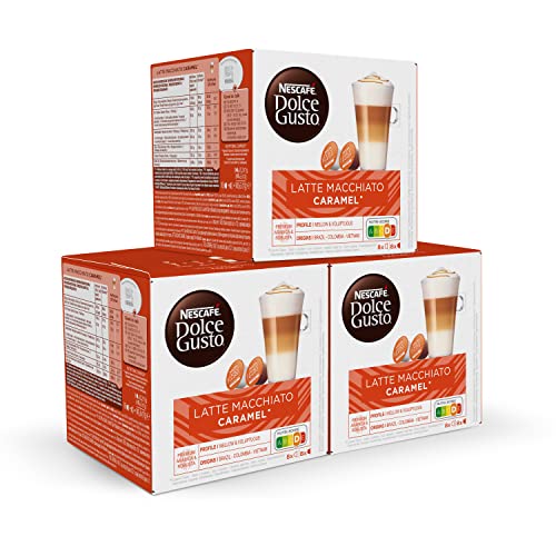 Dolce Gusto NESCAFÉ Latte Macchiato Caramel - x3 pack de 16 cápsulas - Total: 48 cápsulas - Latte Macchiato Caramel