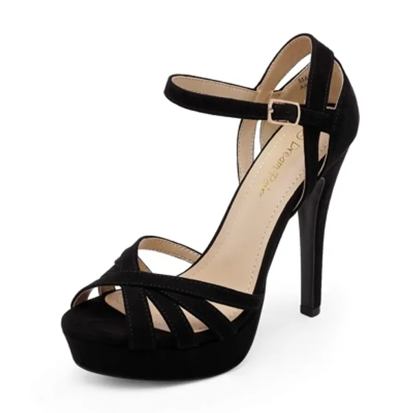 DREAM PAIRS Women's Ankle Strap Open Toe High Stiletto Platform Dress Pump Heel Sandals