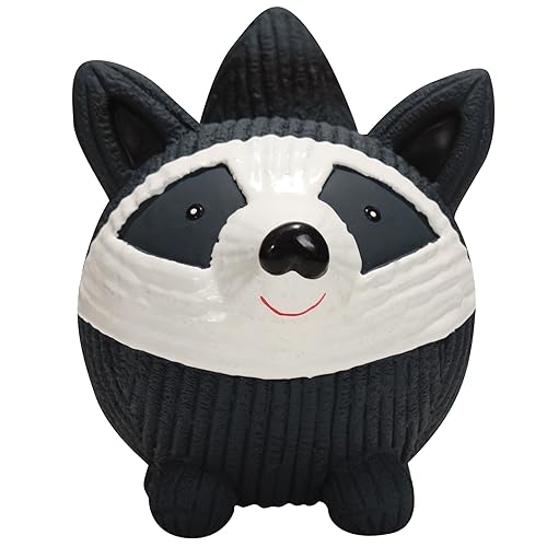 HuggleHounds Ruff-Tex Squeaky Tough Dog Chew Toy All Natural, Raccoon, Large - Large Moose
