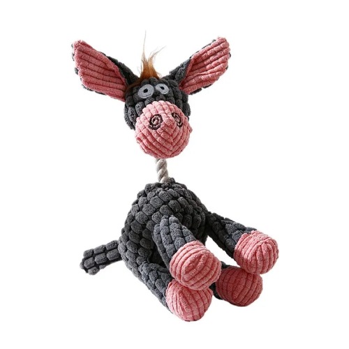 Dog-Sized Donkey Toy for Teething - Gray