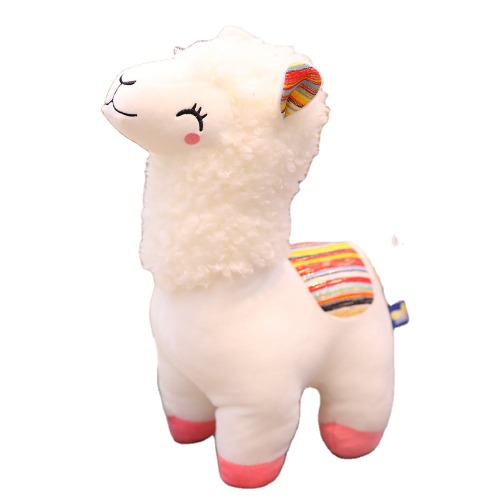 Smiling White Llama Plush Toys - White / 25cm 0.1kg