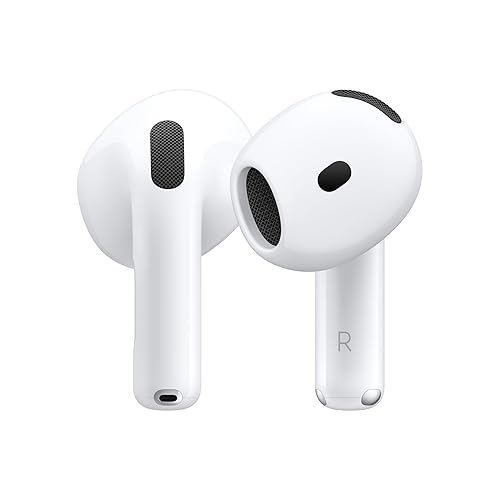 Apple AirPods 4 Wireless Earbuds, Bluetooth Headphones, Personalized Spatial Audio, Sweat and Water Resistant, USB-C Charging Case, H2 Chip, Up to 30 Hours of Battery Life, Effortless Setup for iPhone - Without Active Noise Cancellation - Without AppleCare+