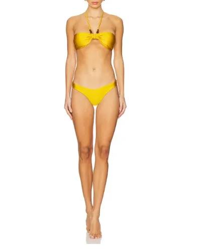 Yellow halter bikini