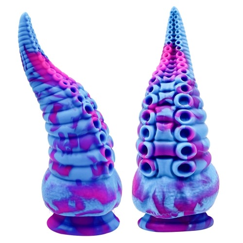 Bumpy Silicone Tentacle Ride - Dark Purple Blue Spots