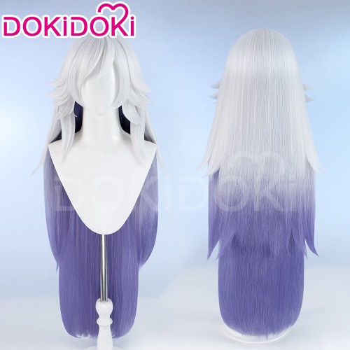 【Pre Crimped】DokiDoki Anime Hell Hotel Cosplay Wig Long Straight White Purple Hair | Wig Only-Order Processing Time Refer to Description Page