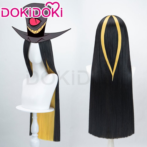DokiDoki Anime Hell Hotel Cosplay Wig Long Straight Black Yellow Hair | Wig Only-Order Processing Time Refer to Description Page