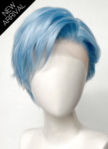 Pastel Blue Straight Lace Front Synthetic Men's Wig LF6021 | Pastel Blue