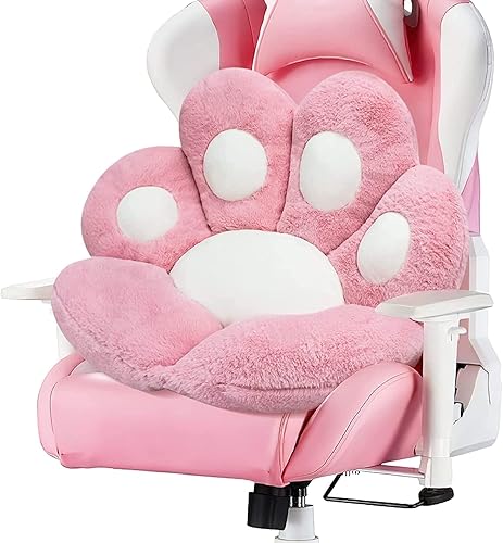 MOONBEEKI Cat Paw Cushion Chair Comfy Kawaii Chair Plush Seat Cushions Shape Lazy Pillow for Gamer Chair 24"x 22" Cozy Floor Cute Seat Kawaii for Girl Worker Gift, Dining Room Bedroom Decorate Pink - Pink - 24 Inch