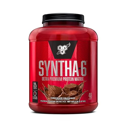 BSN SYNTHA-6 Whey Protein Powder with Micellar Casein, Milk Protein Isolate, Chocolate Milkshake, 48 Servings (Packaging May Vary) - Protein Matrix - Chocolate Milkshake - 5 Pound (Pack of 1)