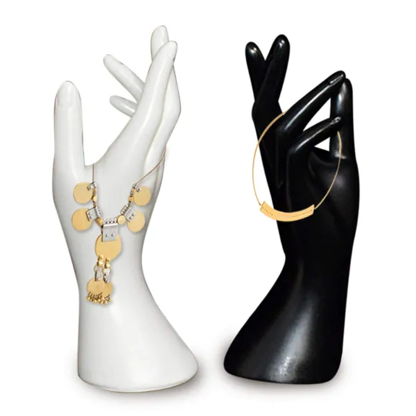 Amusingtao 2 Pieces Female Mannequin Hand Jewelry Display Holder Stand Support for Bracelet Necklace Ring