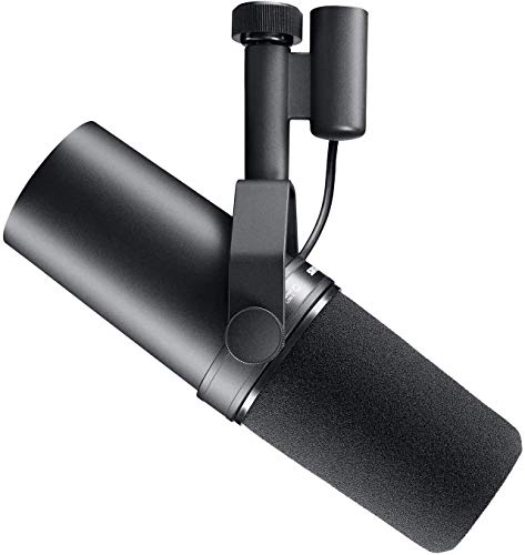 Shure SM7B Vocal Dynamic Microphone Broadcast, Podcast & Recording, XLR Studio Mic Music & Speech, Wide-Range Frequency, Warm & Smooth Sound, Rugged Construction, Detachable Windscreen - Black - SM7B