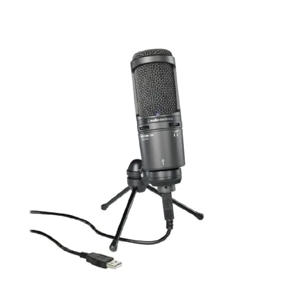 
                            Audio-Technica AT2020USB+ Cardioid Condenser USB Microphone, With Built-In Headphone Jack & Volume Control, Perfect for Content Creators (Black)
                        