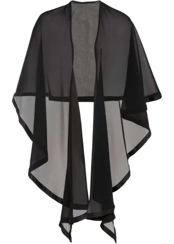 Poncho sjaal in glamourlook - zwart