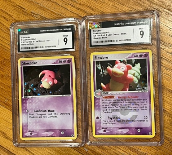 Pokemon CGC 9 Slowpoke &amp; Slowbro #80 14 EX FireRed Yuka Morii Reverse Holo PSA