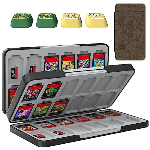 TiMOVO 60 Game Card Case for Switch OLED/Switch, 60 Slots Switch Game Holder Cartridge For 24 3DS/3DSXL/DS/DSi Cards & 60 Switch & 36 SD Cards, 3 in 1 Portable Game Storage Box Case, Black & Gray - Murals