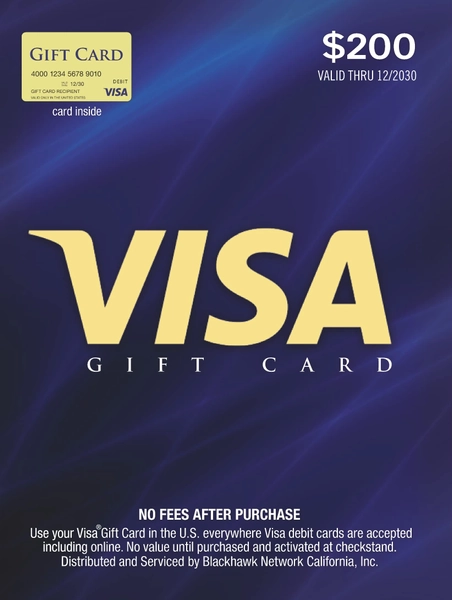 $200 Visa Gift Card (plus $6.95 Purchase Fee)