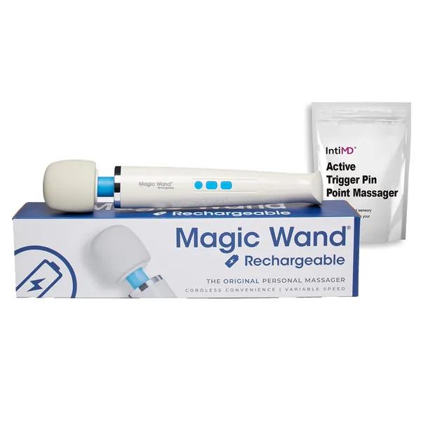 Original Magic Wand Rechargeable Vibratex Personal Massager with IntiMD Powered Trigger Point Massager Kit - 