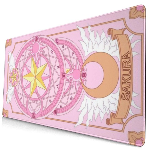 Cardcaptor Sakura Mouse Pad Anime Pink Gaming Mouse Mat Magic Circle Rubber Computer Laptop Mousepad Desk Mat Accessories 15.8x29.5In - Sakura Mouse Pad