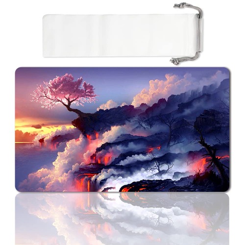 Board Game TCG Playmat Table Mats Games Size 60X35 cm Mousepad Compatible for RPG CCG Trading Card Game Play mats (Pink Tree) - Pink Tree