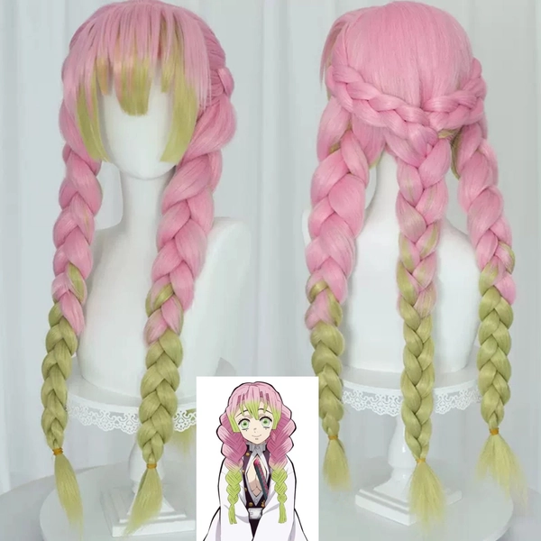 Anime Cosplay Wig, Pink Blue Cosplay Wig, Halloween Cosplay